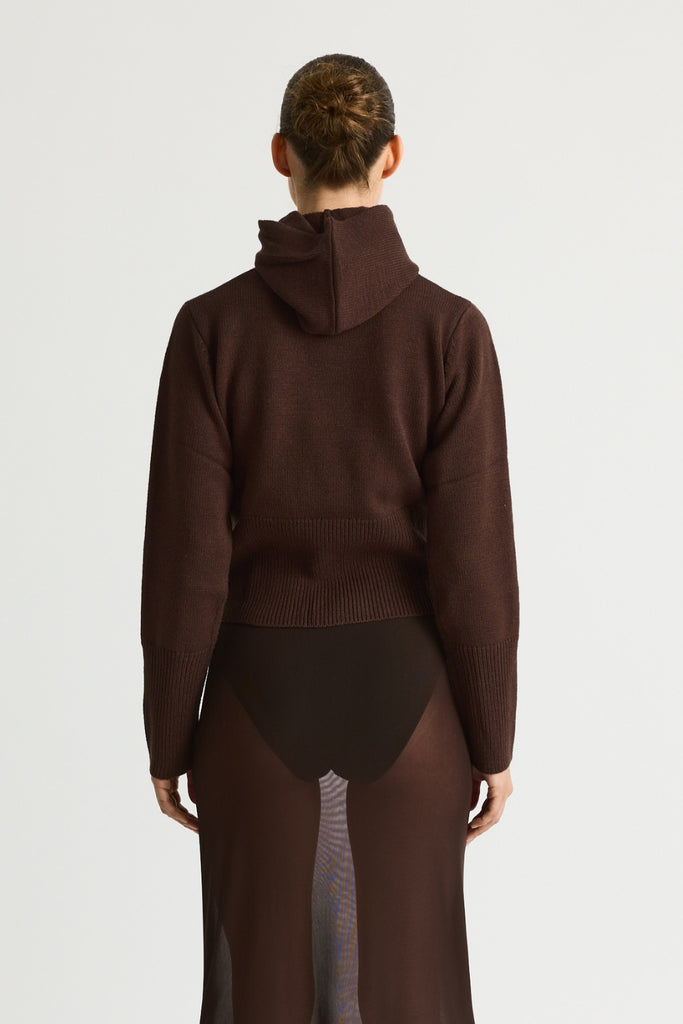 KoriRS Knit Hoodie - Dark Brown - Résumé