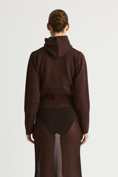 KoriRS Knit Hoodie - Dark Brown - Résumé