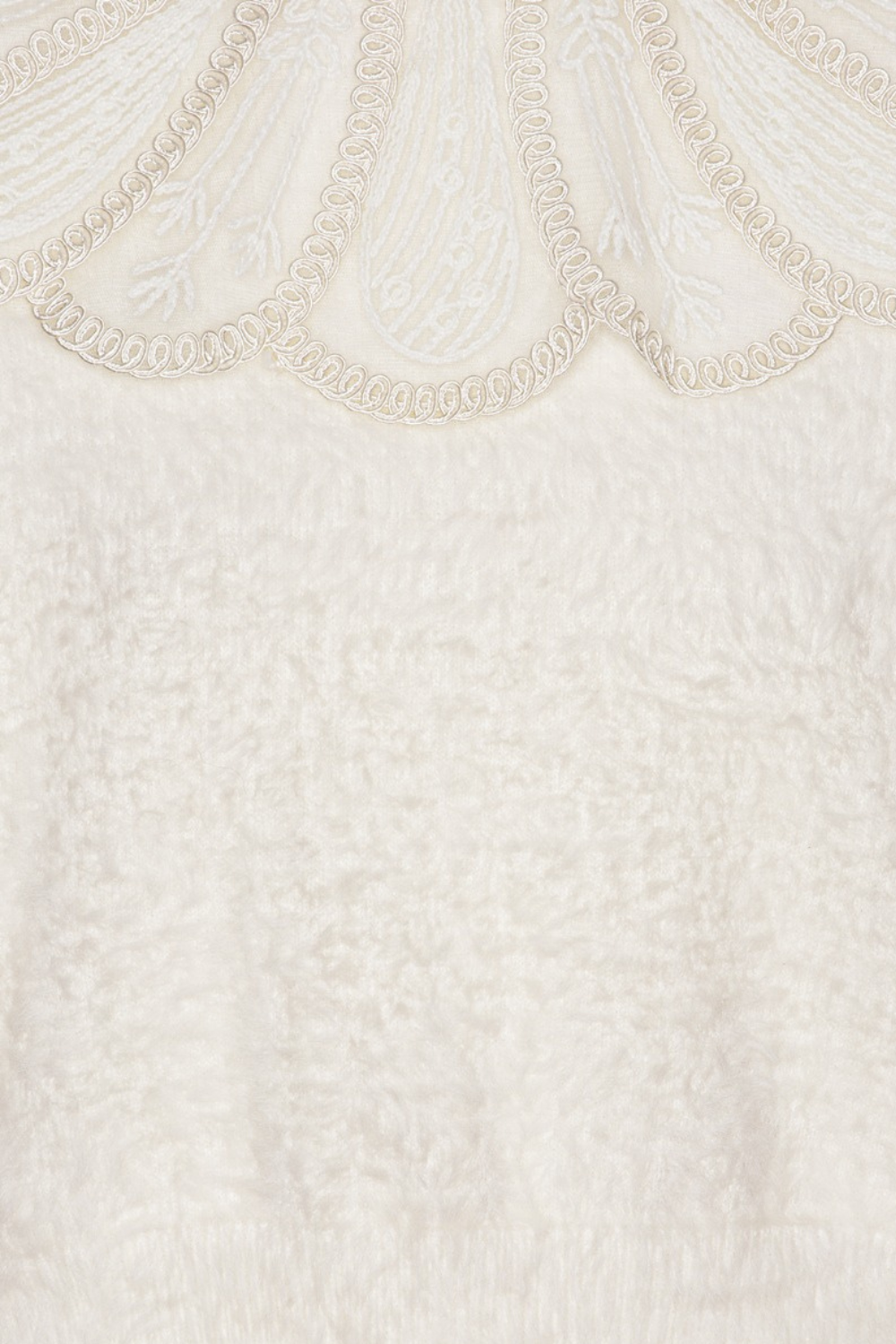 Lace Collar Knit Sweater - Blanc De Blanc - ROTATE