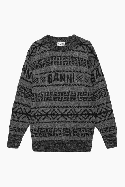 Lambswool Pullover K2174 - Charcoal Grey - GANNI
