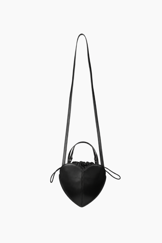 Leather Heart Bag - Black - Rotate
