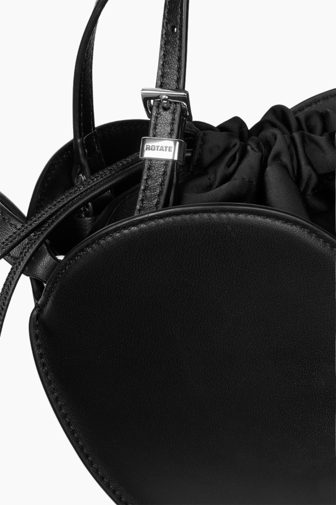Leather Heart Bag - Black - Rotate