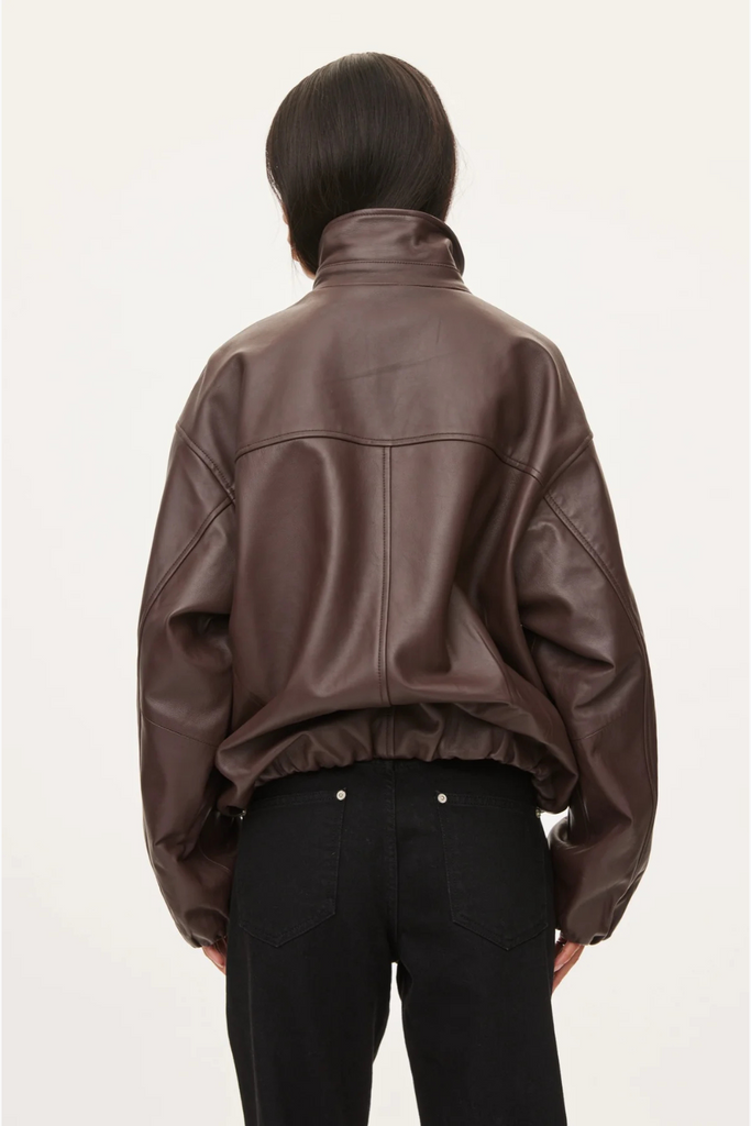 Lenny Leather Jacket - Coffee - Oval Square