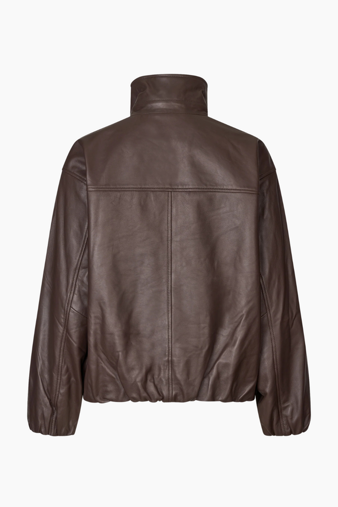 Lenny Leather Jacket - Coffee - Oval Square