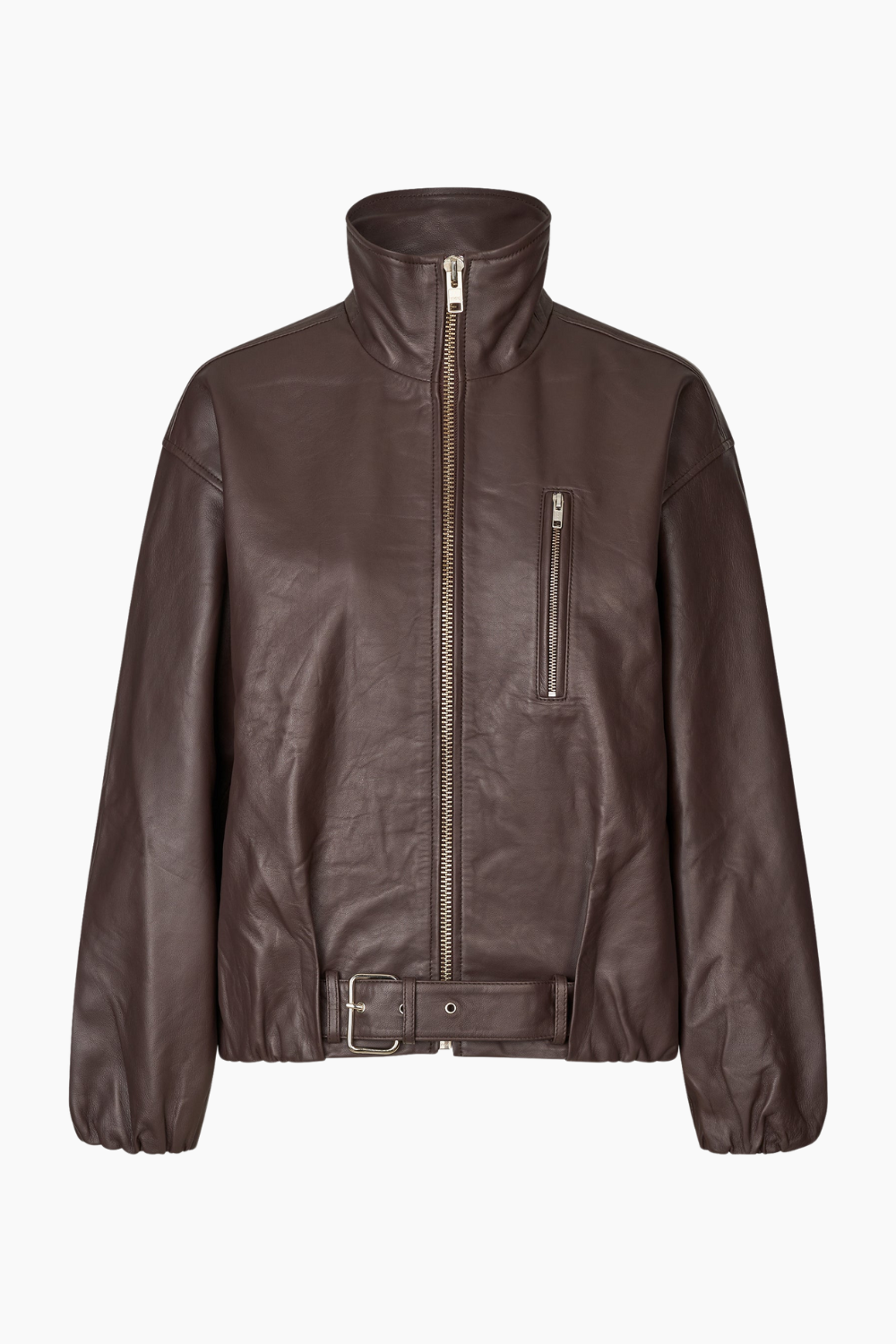 Lenny Leather Jacket - Coffee - Oval Square