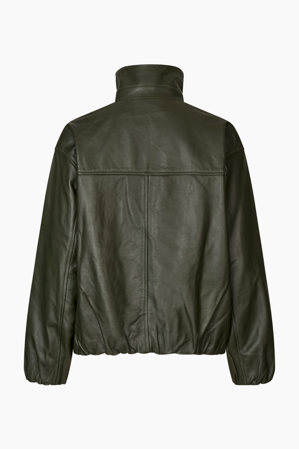 Lenny Leather Jacket - Dark Army - Oval Square-5