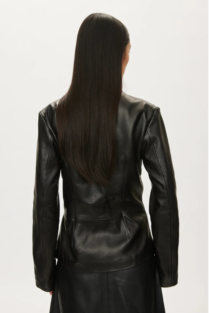 Levi Leather Blazer - Black - Oval Square