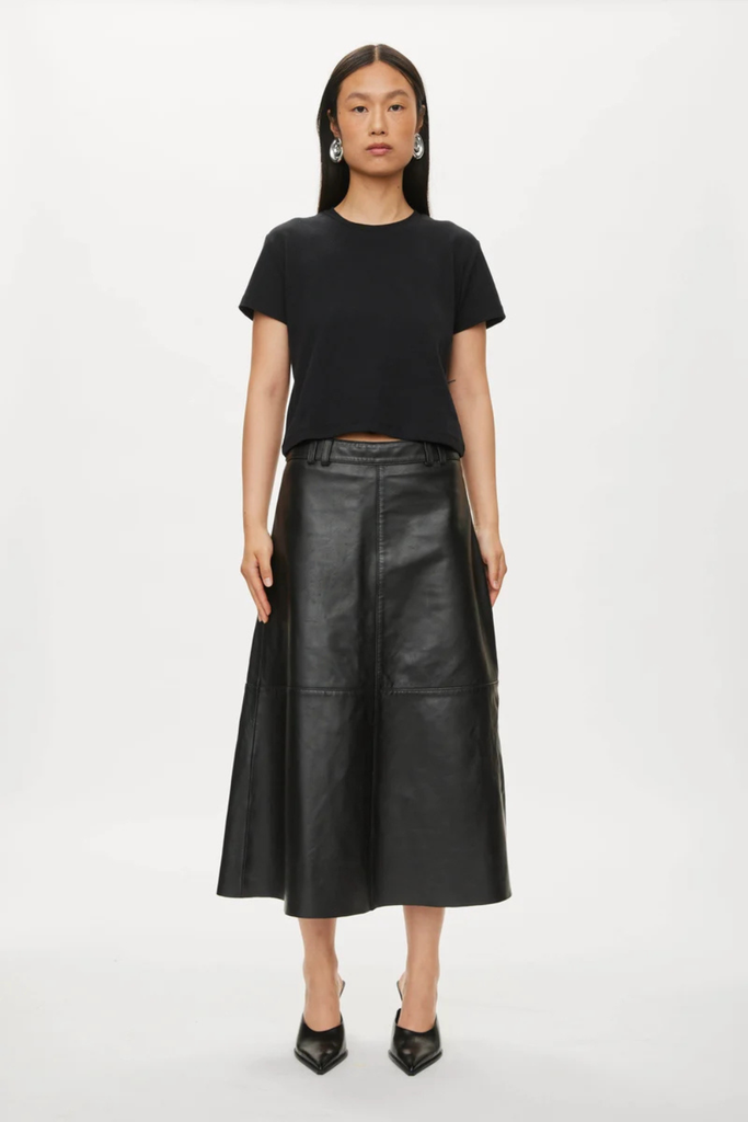 Levi Leather Skirt - Black - Oval Square