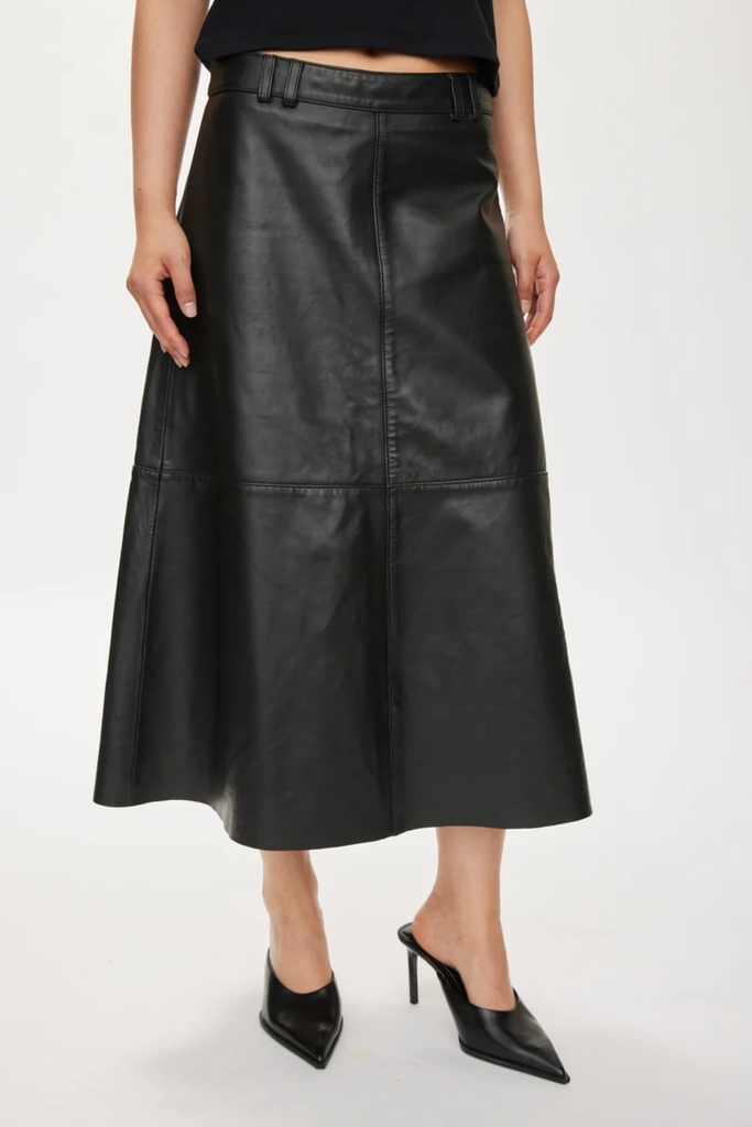 Levi Leather Skirt - Black - Oval Square