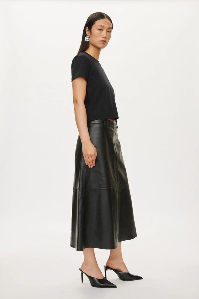 Levi Leather Skirt - Black - Oval Square
