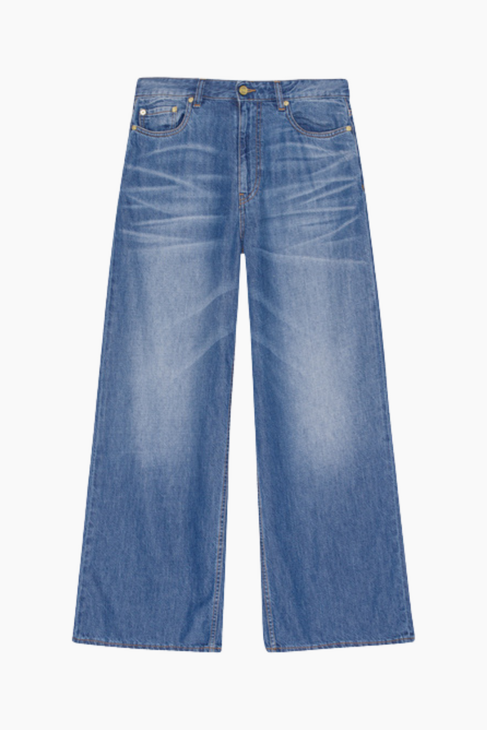 Light Denim Wide Jeans J1487 - Mid Blue Vintage - GANNI