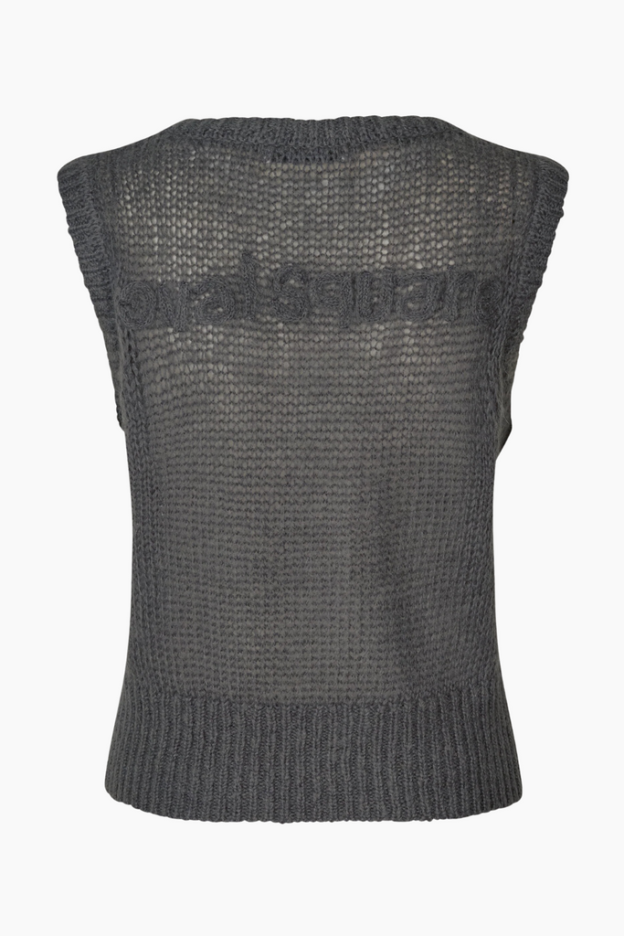 Light Knit Vest - Dark Grey Melange - Oval Square