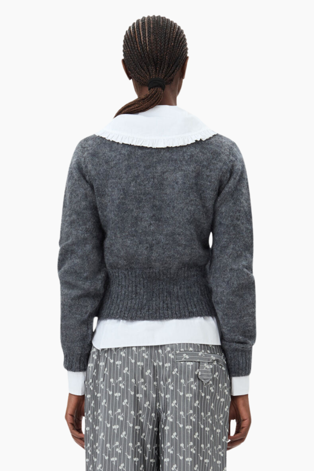 Light Mohair Tie String Cardigan K2411 - Paloma Melange - GANNI