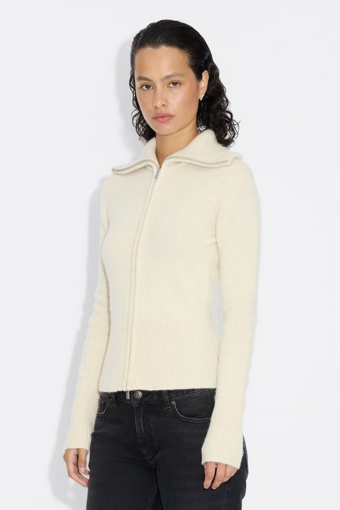 Line Wool Cardigan - Ecru - Holzweiler