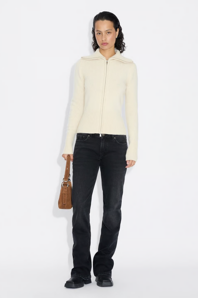 Line Wool Cardigan - Ecru - Holzweiler