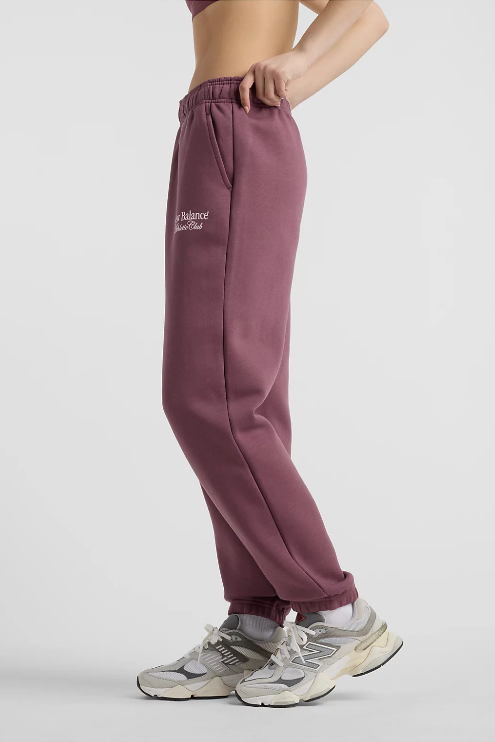 Linear Fleece Jogger Pants - Faded Plum - New Balance-2