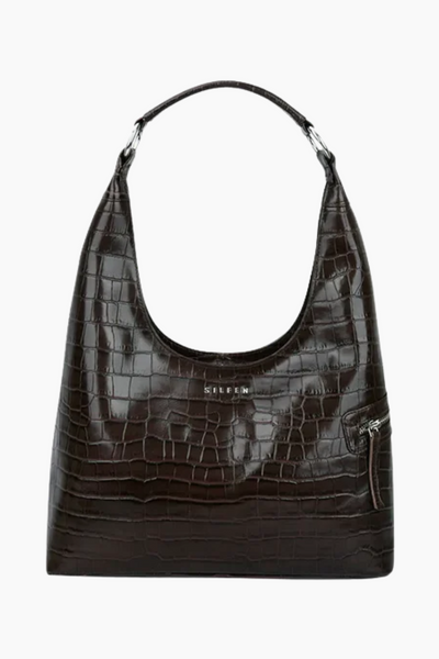 Lola Shoulder Bag - Brown Croco - Silfen Studio