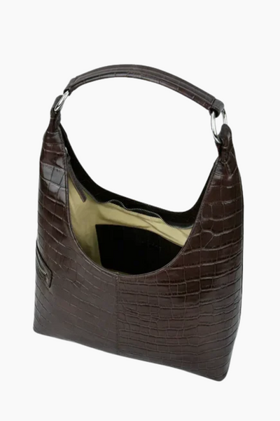 Lola Shoulder Bag - Brown Croco - Silfen Studio