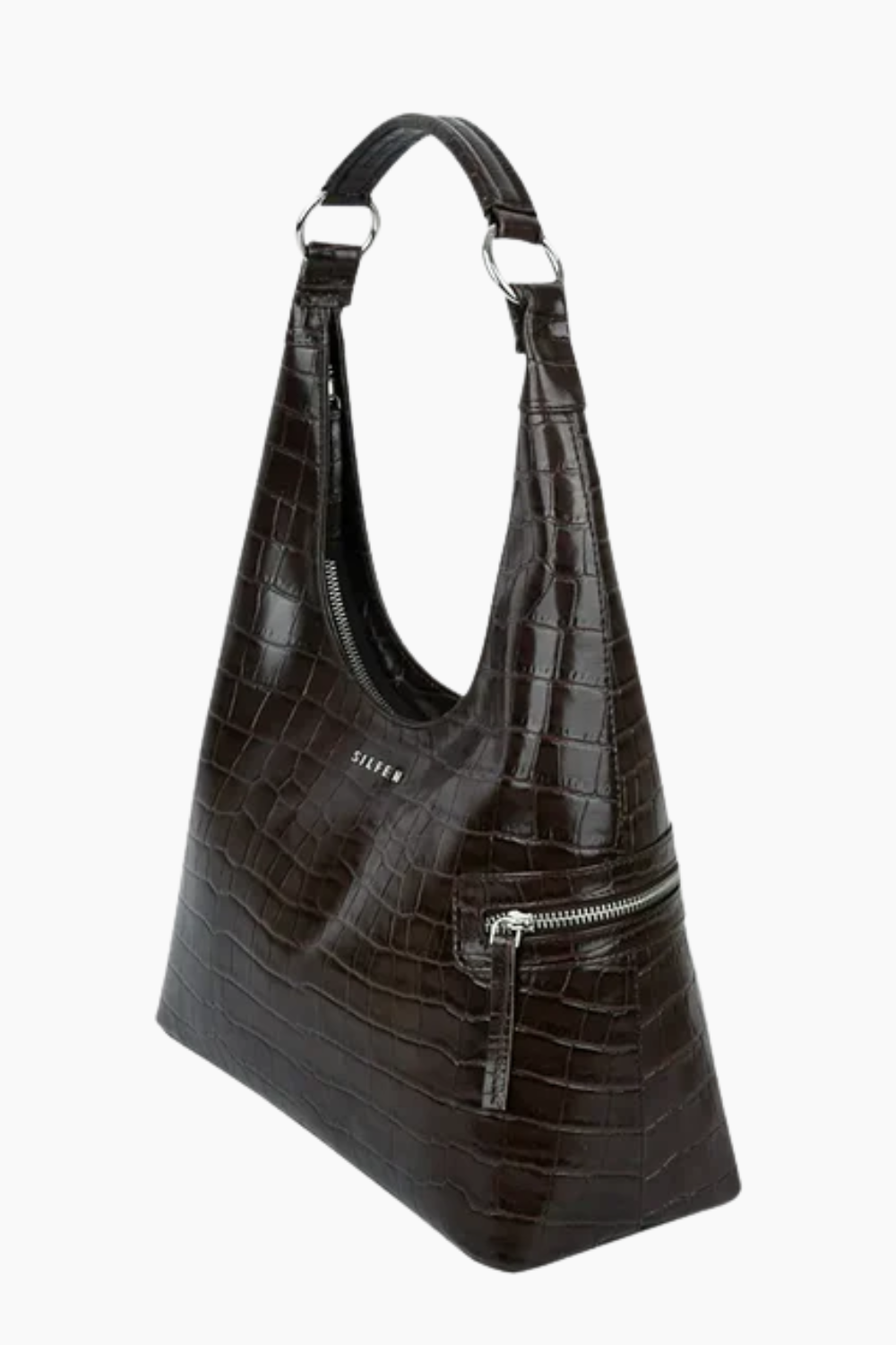 Lola Shoulder Bag - Brown Croco - Silfen Studio
