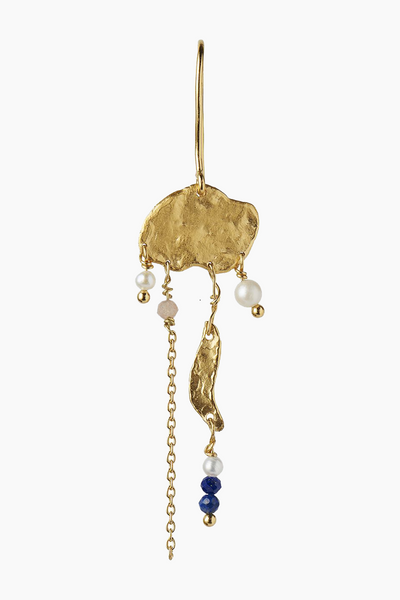 Long Gold Splash Earring - Chain & Color Pop - Stine A