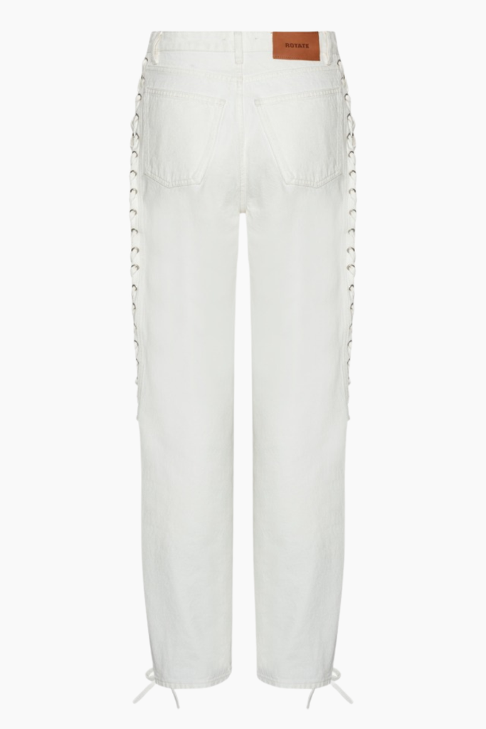 Loose Fit Laced Jeans - Raw White Denim - Rotate