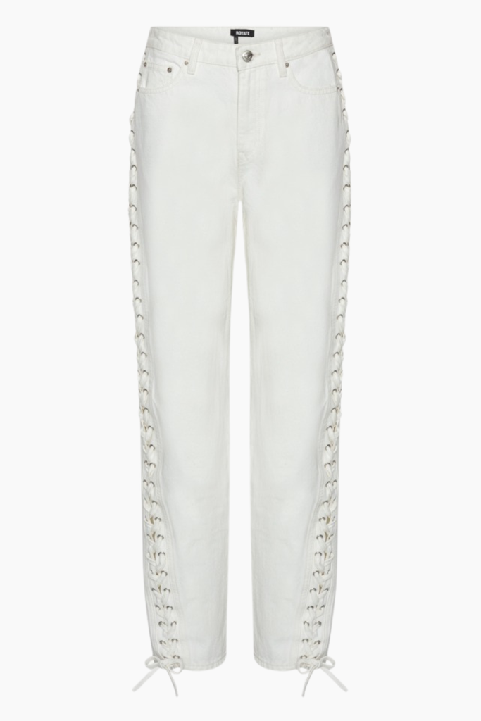 Loose Fit Laced Jeans - Raw White Denim - Rotate