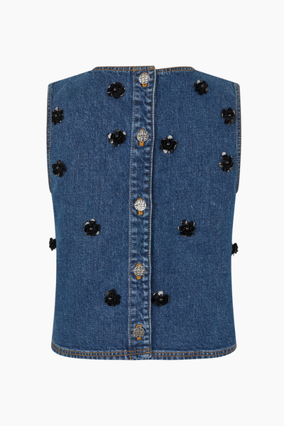 Madine Blouse - Denim Sequince Flower - Baum und Pferdgarten