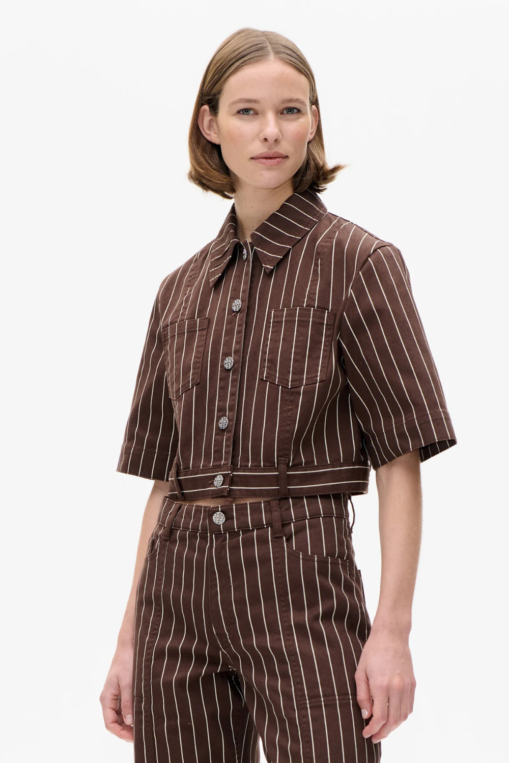 Majsa Shirt - Creme Brown Pinstripe - Baum und Pferdgarten