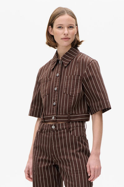 Majsa Shirt - Creme Brown Pinstripe - Baum und Pferdgarten