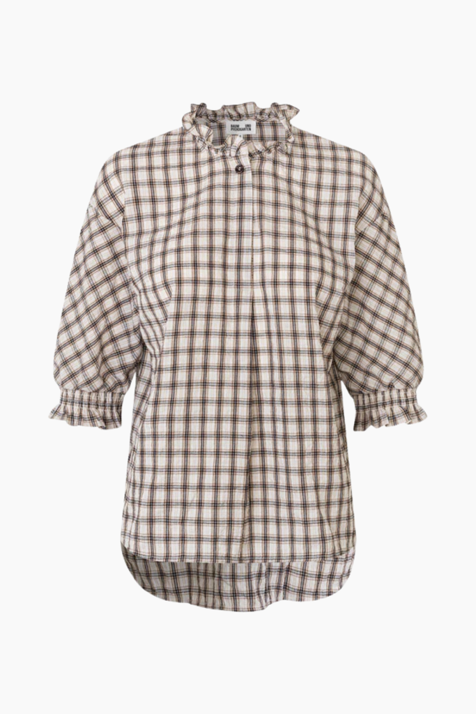 Margit Blouse - Creme Mini Check - Baum und Pferdgarten