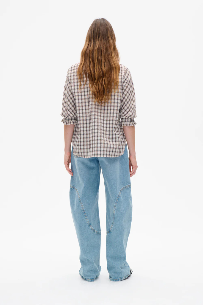 Margit Blouse - Creme Mini Check - Baum und Pferdgarten