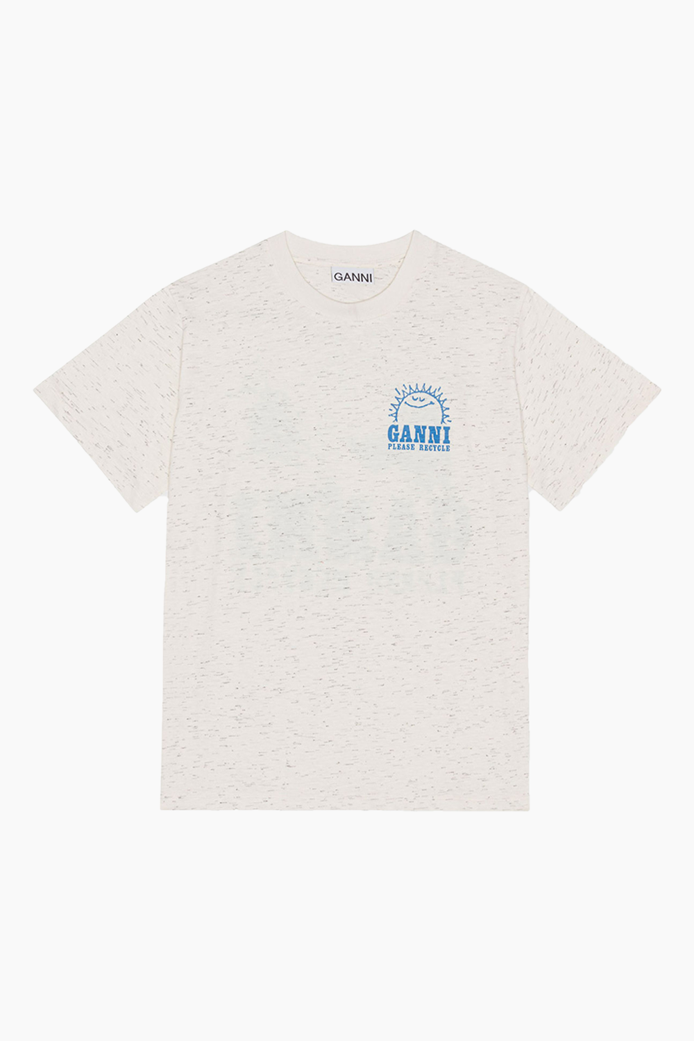 Melange Dotted Cotton Relaxed T-shirt T3715 - Egret - GANNI