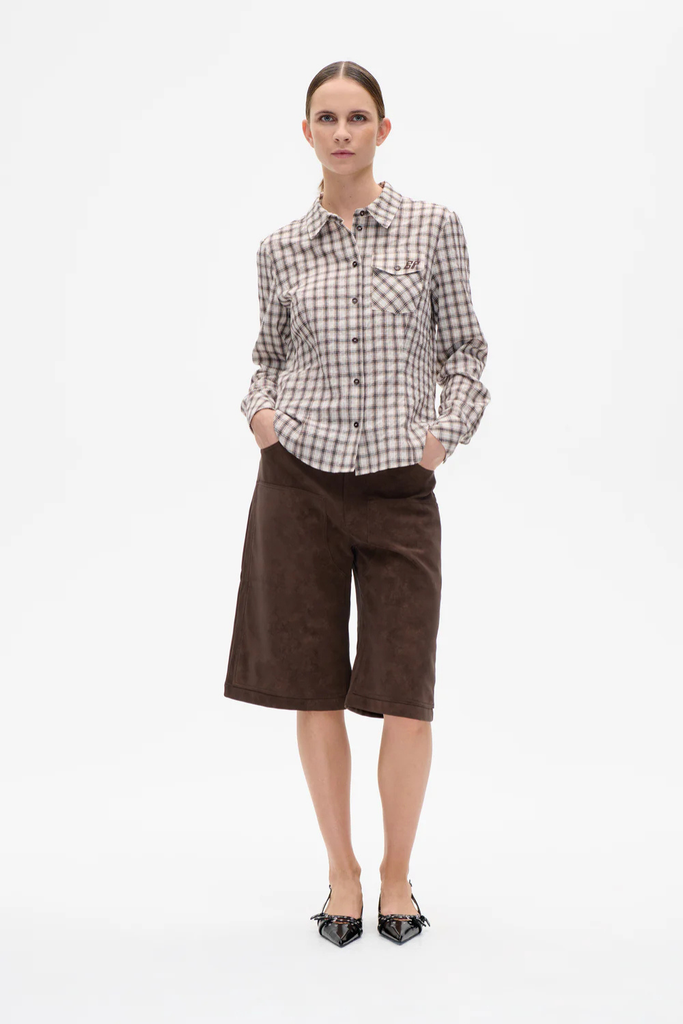 Mena Shirt - Creme Mini Check - Baum und Pferdgarten