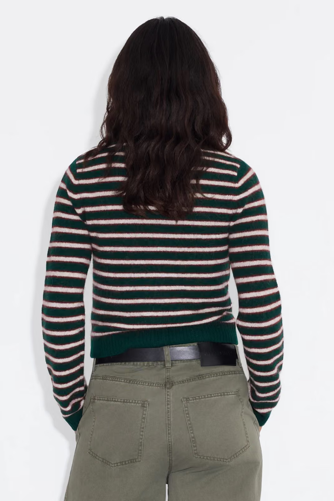 Mia Stripe Cardigan - Green Stripe - Holzweiler