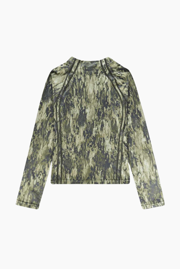 Mock Neck Stretch Longsleeve - Forest Camo - bareen