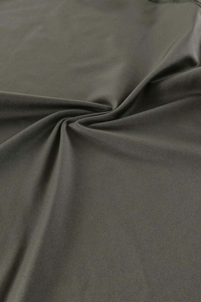 Mock Neck Stretch Longsleeve - Stone Sage Beluga - bareen