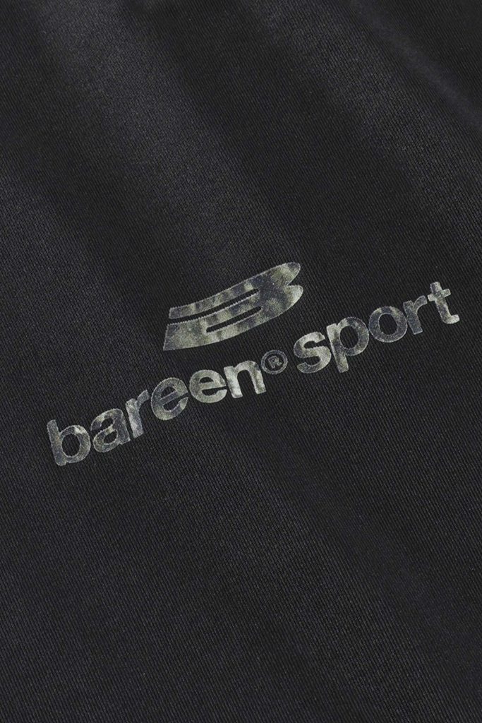 Mock Neck Stretch T-Shirt - Black - bareen