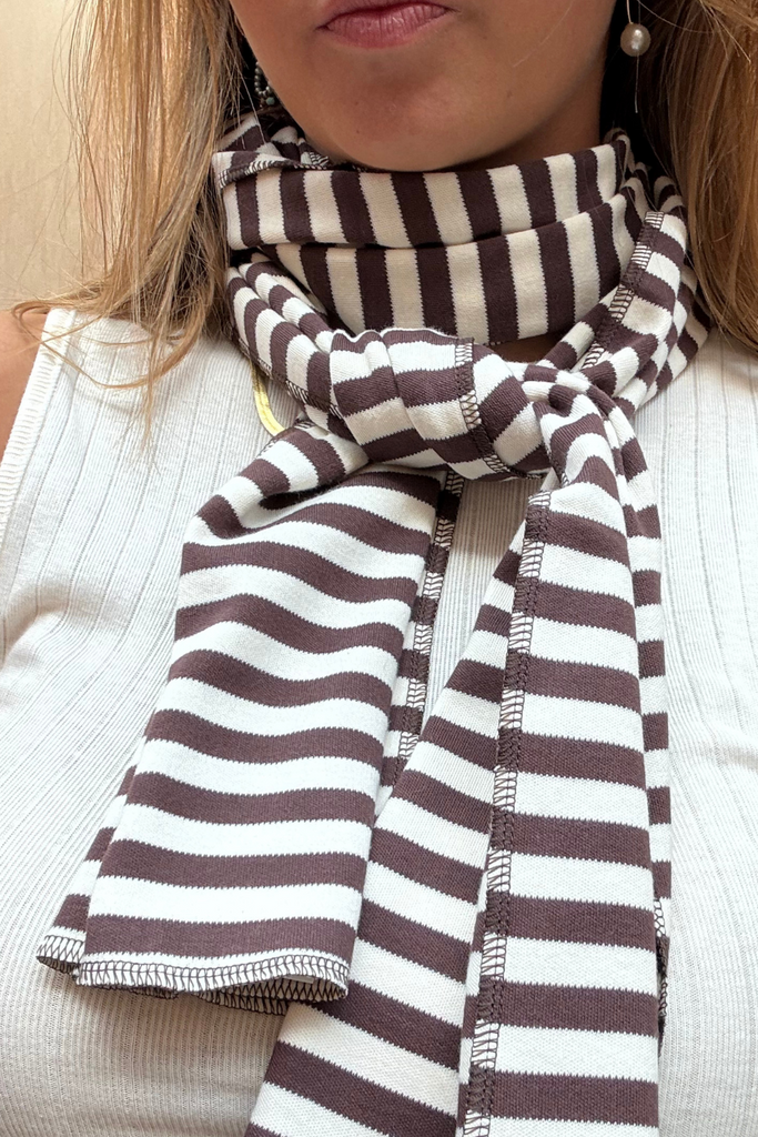 NPS Scarf Interlock - Brown/Ecru - Nørgaard på Strøget