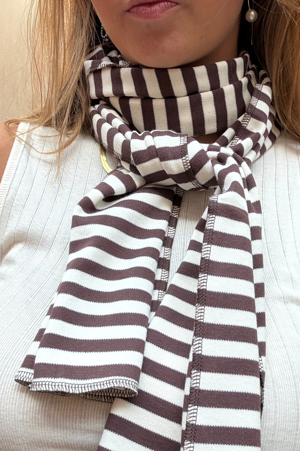 NPS Scarf Interlock - Brown/Ecru - Nørgaard på Strøget