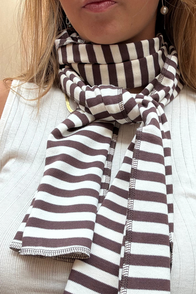 NPS Scarf Interlock - Brown/Ecru - Nørgaard på Strøget