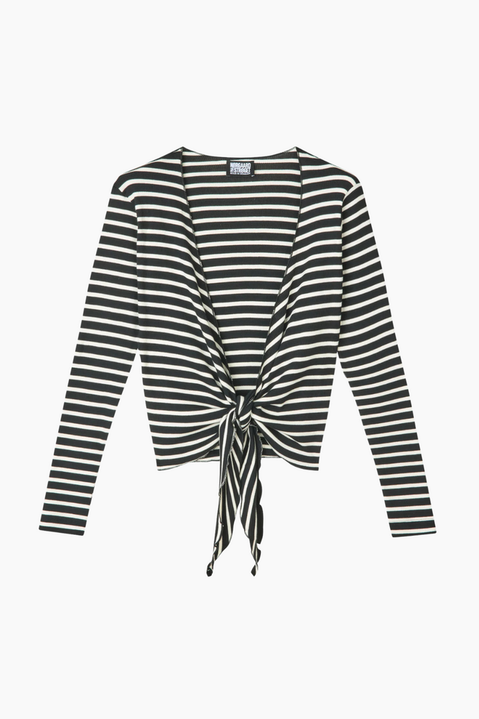 NPS Wrap Top NPS Stripe - Black/Ecru - Nørgaard på Strøget
