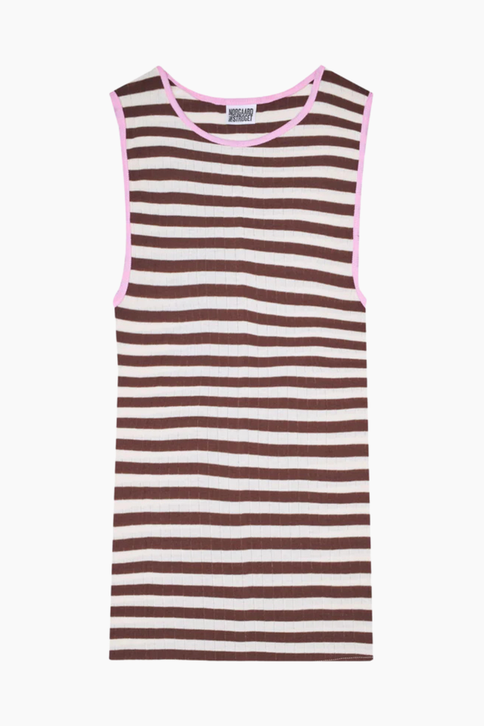 NPS Tank Top Kontrast - Brown/Ecru/L.Pink - Nørgaard på Strøget