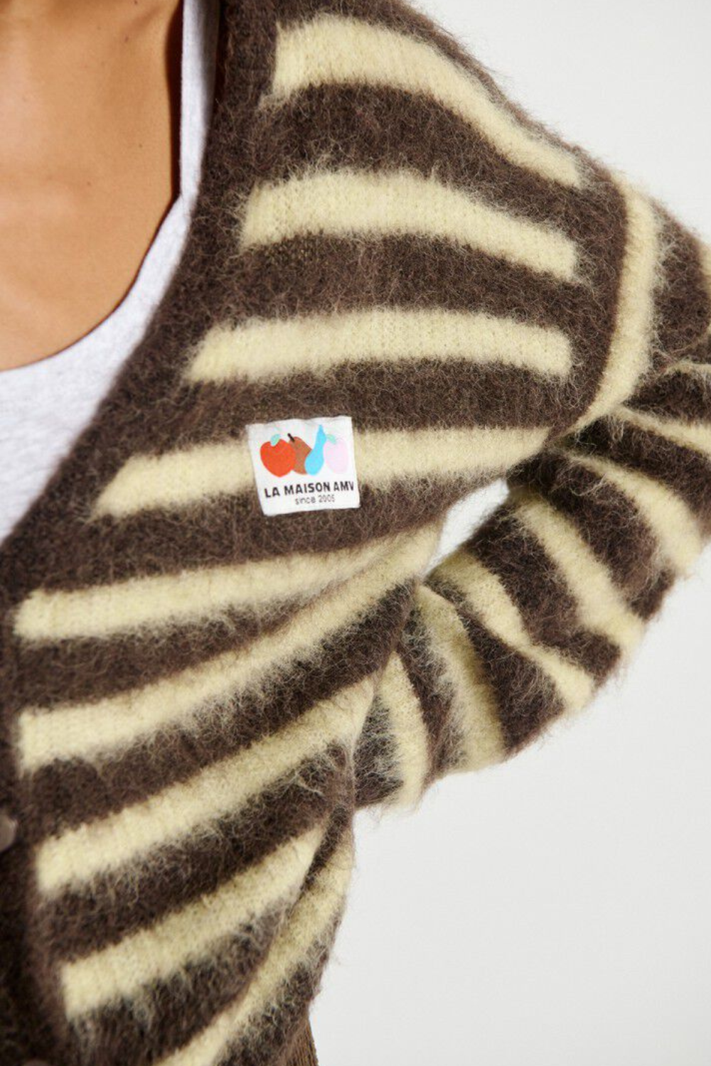 Nenybay Cardigan - Striped Soya Root - American Vintage
