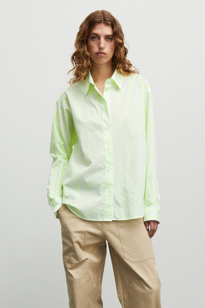 Neon Yarn Crelly Shirt - Love Bird Stripe - Mads Nørgaard-1