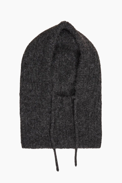 Objmilu Knit Balaclava - Dark Grey Melange - Object