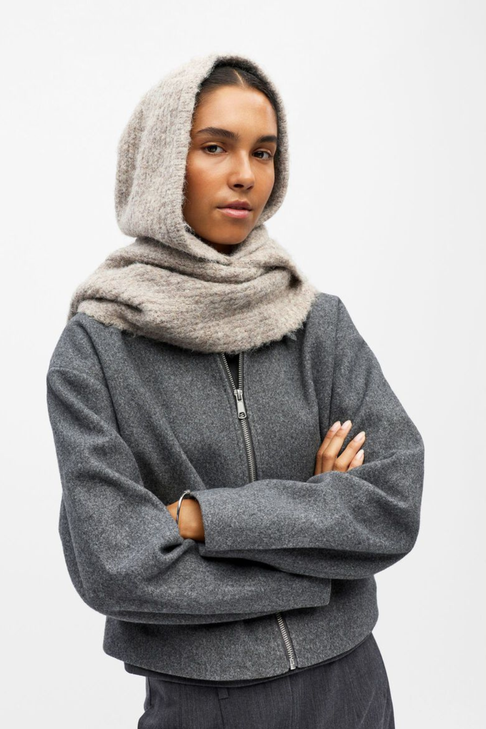 Objmilu Scarf Knit Balaclava Rep - Humus/Melange - Object