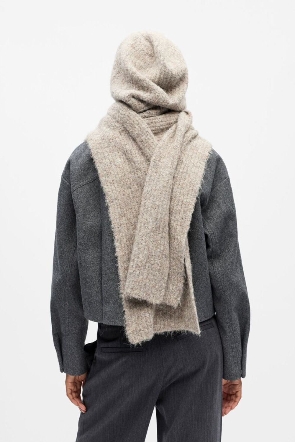 Objmilu Scarf Knit Balaclava Rep - Humus/Melange - Object