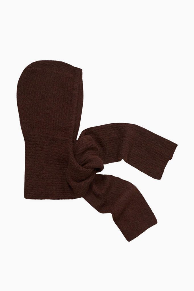 Objmilu Scarf Knit Balaclava Rep - Seal Brown - Object