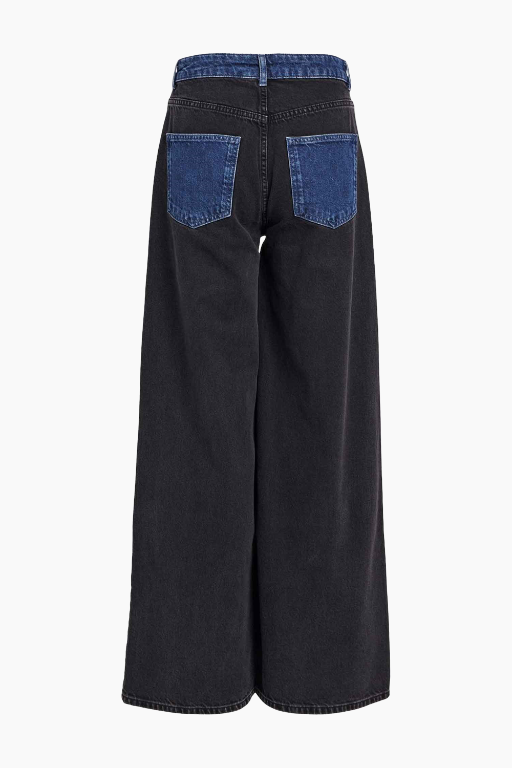 Objmoji Beate MW Wide Jeans - Black Denim/Medium Blue - Object