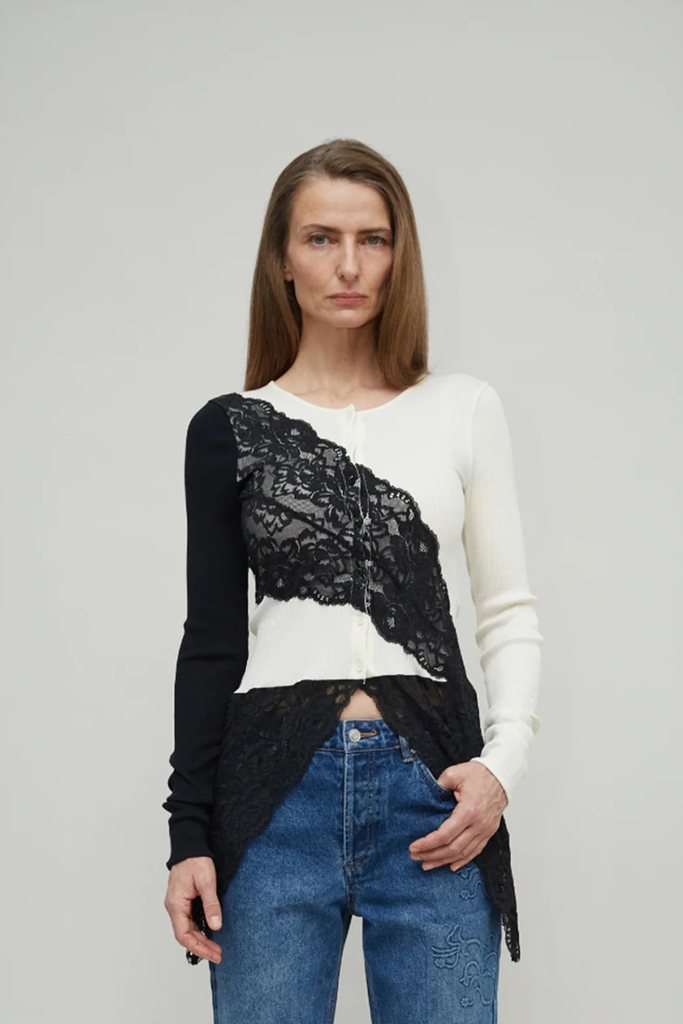 Assunta Seamless Top - Pristine/Black - OpéraSPORT